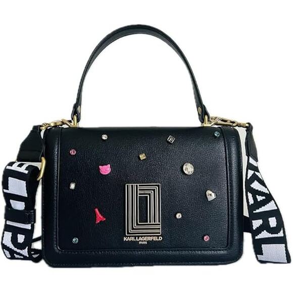 Karl Lagerfield Paris Simone Flap Crossbody rainbow studded new with tags nwt - Picture 1 of 7